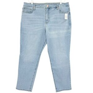 NWOT Terra & Sky Women Core Straight High Rise Stretch Blue Denim Jeans Plus 18W